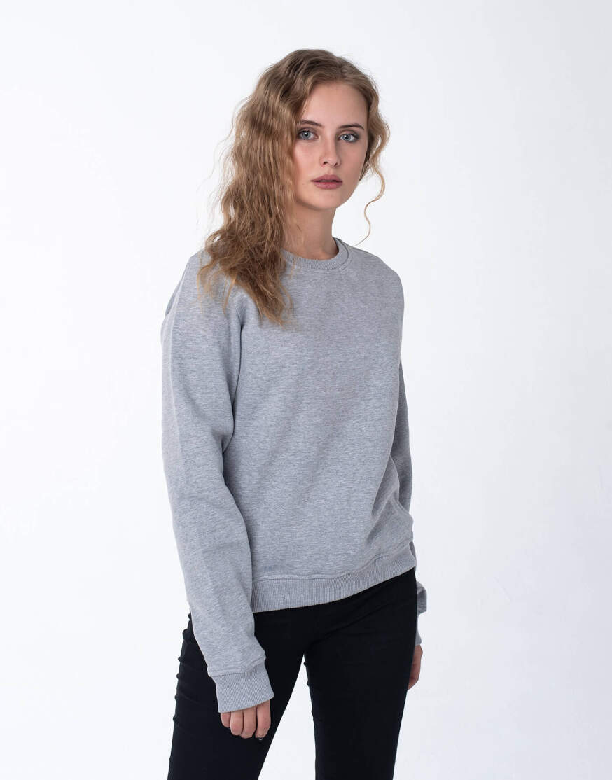 Серый меланж женский свитшот оптом